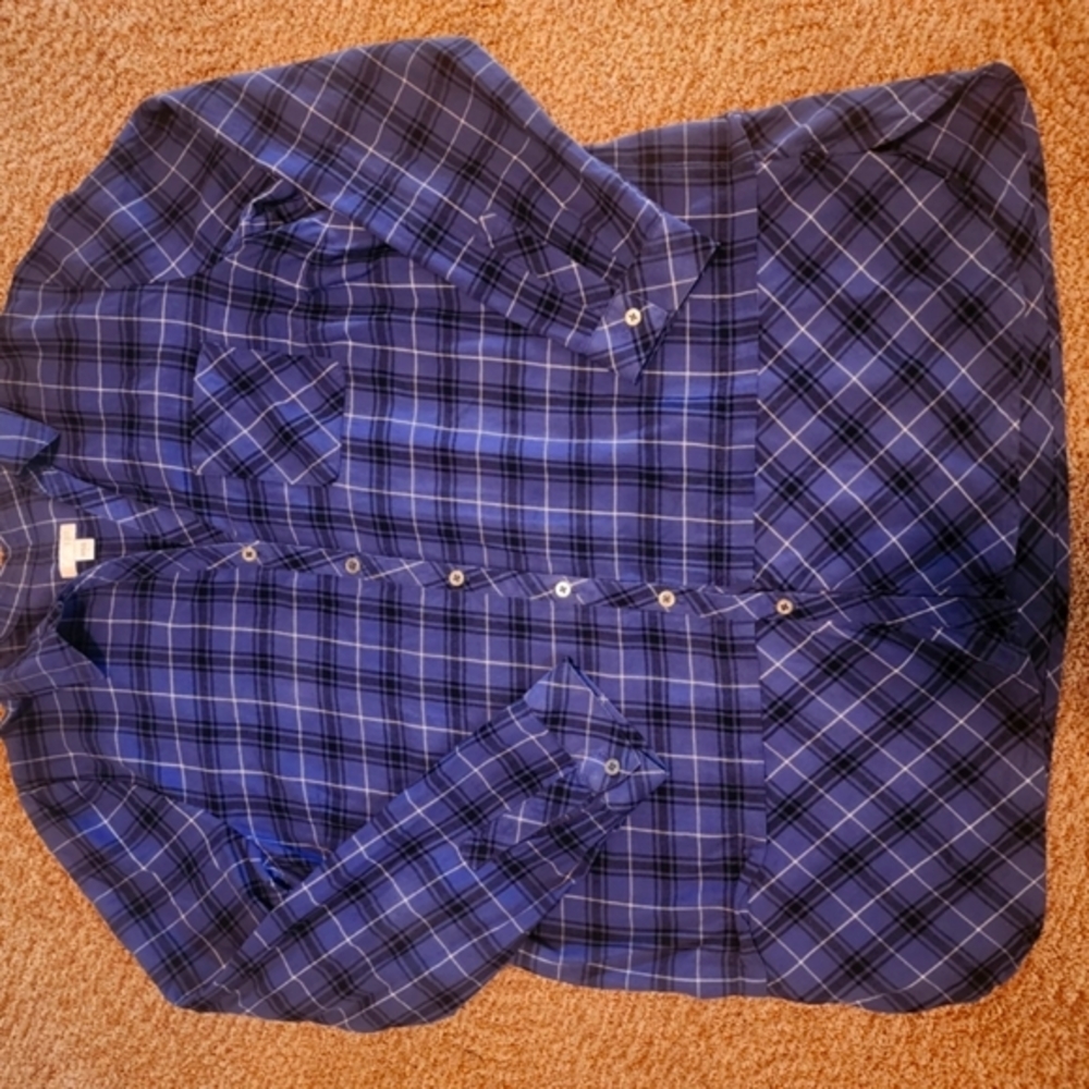 J.Jill Womens Blue Plaid Shirt